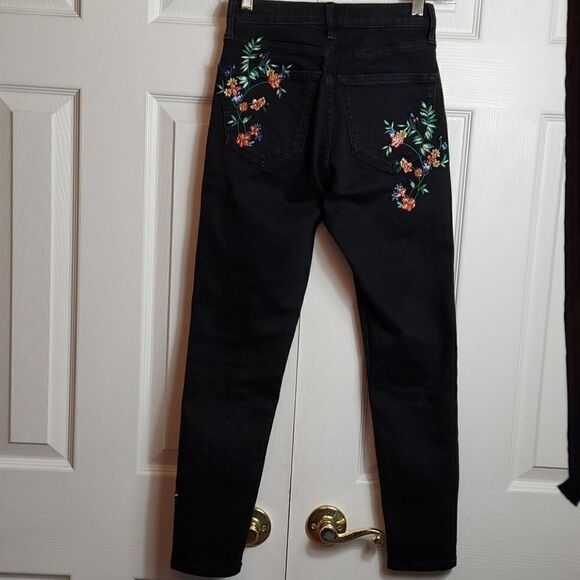 TOPSHOP Moto Jamie Embroidered Black Skinny Jeans - Picture 4 of 6
